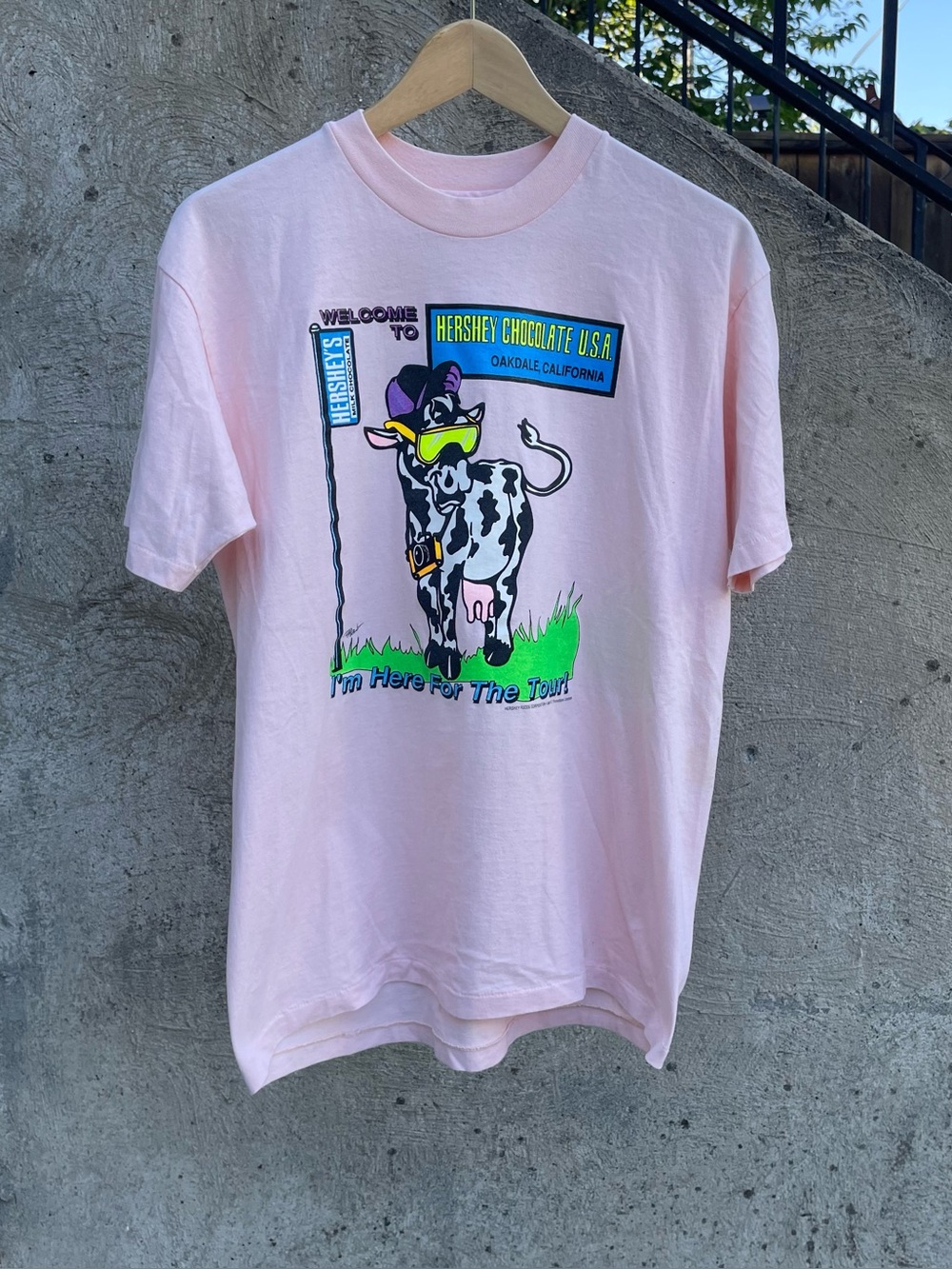 Vintage 90s Hershey Chocolate USA cow single stitch t shirt size large